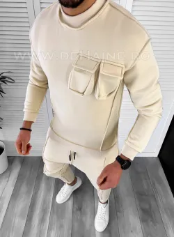 Trening barbati pantaloni + hanorac bej K156 K156 O2-6.1