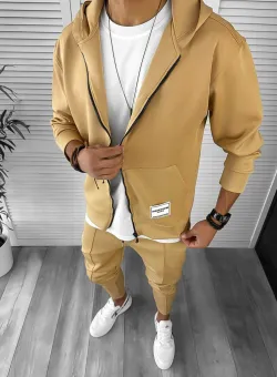 Trening barbati slim fit crem 1033 D12