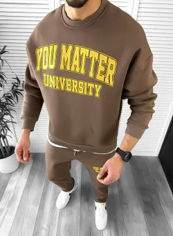 Trening barbati slim fit maro Pantaloni + Hanorac K170 Z5