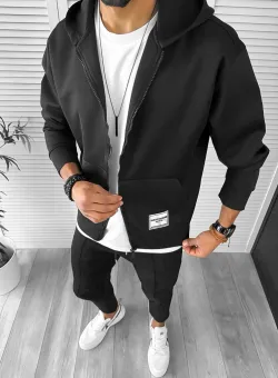 Trening barbati slim fit negru 1033 D12