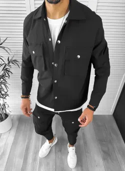 Trening barbati slim fit negru 6050 U5-3