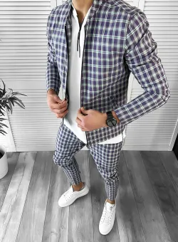 Trening barbati slim fit Pantaloni + Hanorac 10058 N3-4.3