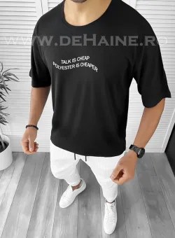 Tricou barbati negru oversize B7825 O6-3.3