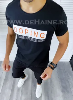 Tricou barbati negru slim fit B5463 O6-5.2