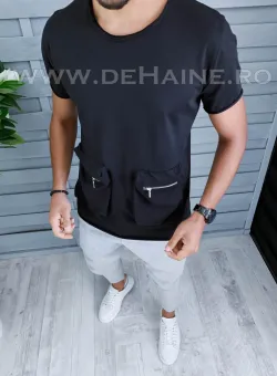 Tricou barbati negru slim fit Vagabond B1942 N1-3.1