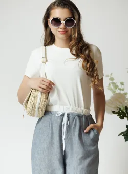 Tricou casual alb cu smiley face