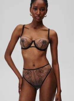 Undress Code sutien Wildflower culoarea negru, transparent