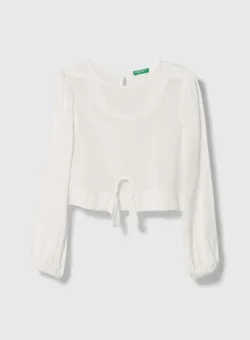United Colors of Benetton bluza copii culoarea alb, modelator