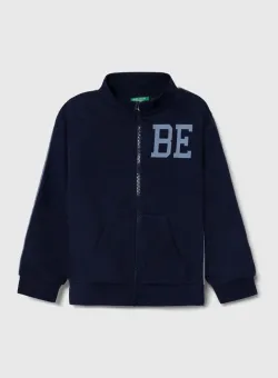 United Colors of Benetton bluza copii culoarea albastru marin, cu imprimeu