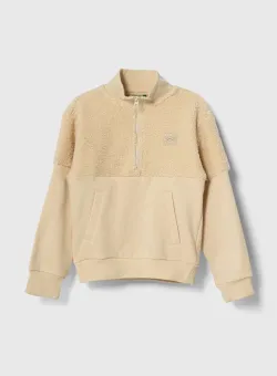 United Colors of Benetton bluza copii culoarea bej, neted