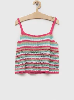 United Colors of Benetton bluza copii culoarea roz, modelator