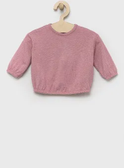 United Colors of Benetton bluza copii culoarea roz, modelator