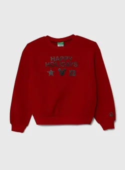 United Colors of Benetton bluza copii x Disney culoarea rosu, cu imprimeu