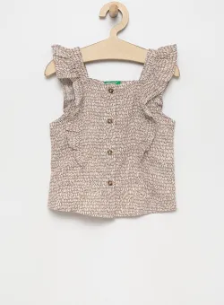 United Colors of Benetton bluza din in culoarea bej, modelator