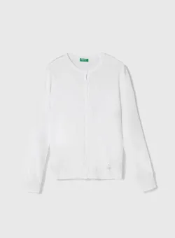 United Colors of Benetton cardigan copii culoarea alb, light