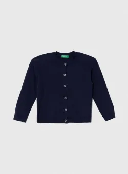 United Colors of Benetton cardigan copii culoarea albastru marin, light
