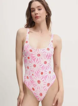 United Colors of Benetton costum de baie dintr-o bucată culoarea roz, cupa moale