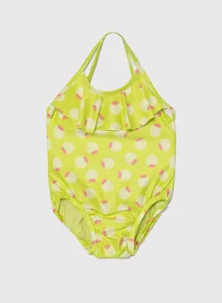 United Colors of Benetton costum de baie dintr-o bucată pentru bebeluși culoarea verde