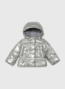 United Colors of Benetton geaca copii culoarea argintiu