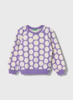 United Colors of Benetton hanorac de bumbac pentru copii culoarea violet, modelator