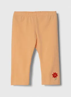 United Colors of Benetton leggins copii culoarea portocaliu, cu imprimeu