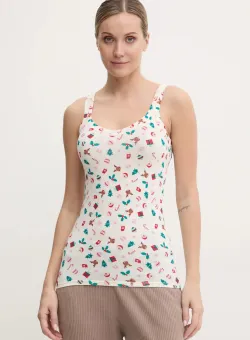 United Colors of Benetton maiou de pijama culoarea bej, 3LFC1H00B