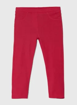 United Colors of Benetton pantaloni copii culoarea roz, neted