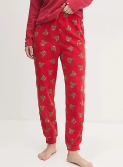 United Colors of Benetton pantaloni de pijama femei, culoarea rosu, 3XGC3F03W