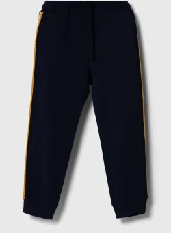 United Colors of Benetton pantaloni de trening din bumbac pentru copii culoarea albastru marin, modelator