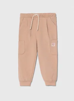 United Colors of Benetton pantaloni de trening pentru copii culoarea roz, neted