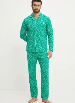 United Colors of Benetton pijamale de bumbac culoarea verde, modelator, 4XPR4P00B