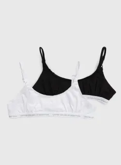 United Colors of Benetton Sutien fete (2-pack) culoarea alb