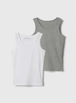 United Colors of Benetton tricou copii 2-pack culoarea gri, neted