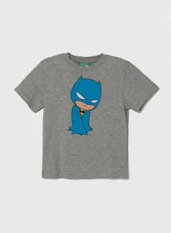United Colors of Benetton tricou de bumbac pentru copii culoarea gri