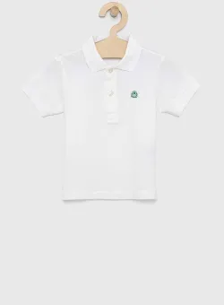 United Colors of Benetton tricouri polo din bumbac pentru copii culoarea bej, neted