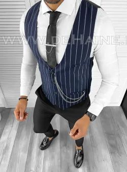 Vesta barbati eleganta slim fit bleumarin B8096 108-3 E~
