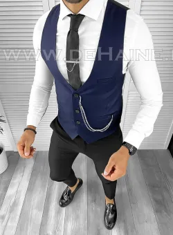 Vesta barbati eleganta slim fit bleumarin B8119 102-4 E~