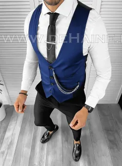 Vesta barbati eleganta slim fit bleumarin B8123 75-4 e