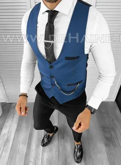 Vesta barbati eleganta slim fit bleumarin B8159 Q1-1