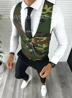 Vesta barbati eleganta slim fit camuflaj V13 107-5 E~