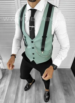Vesta barbati slim fit verde B8243 76-4 E