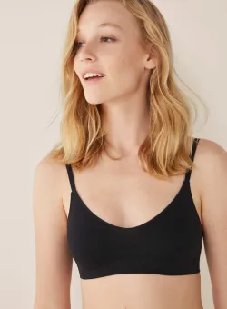 women'secret sutien culoarea negru, neted