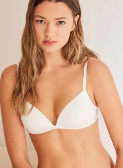 women'secret sutien HELANKAS 1 culoarea alb, dantela, neted, 5668228