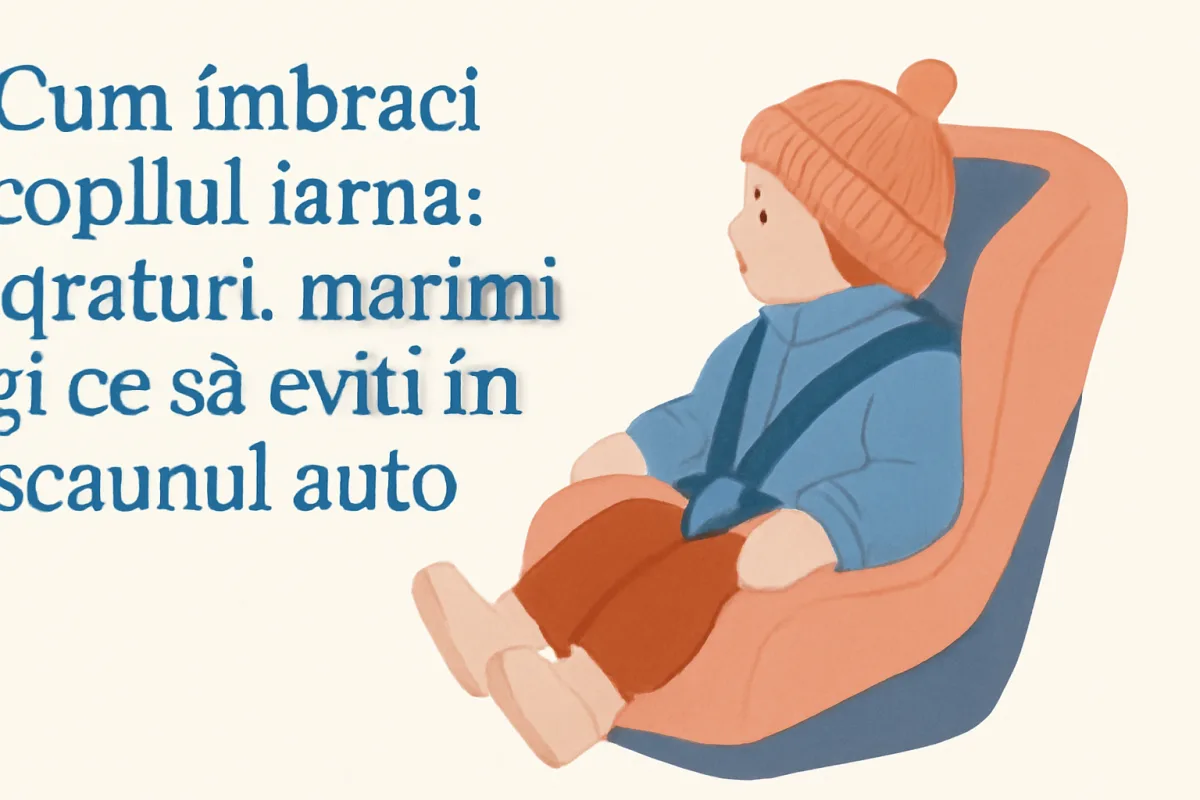 Cum îmbraci copilul iarna: straturi, mărimi și ce să eviți în scaunul auto