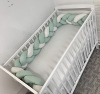 Aparatoare impletita in 3 din bumbac, lungime 240 cm Verde Menta Pal