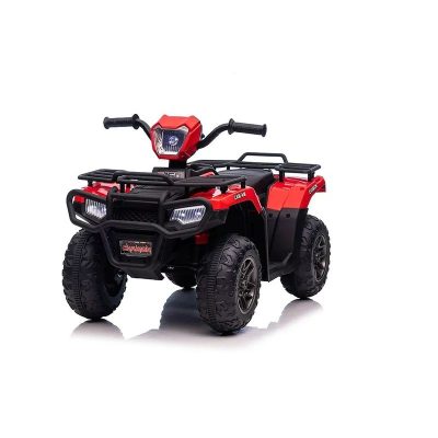 ATV electric copii, Baby Mix, Quad, Pana la 25 kg, Cu 3 viteze, Cu indicator digital al bateriei, Cu sunete si lumini, Sezut confortabil, Cu roti rezistente, 36 luni+, Red