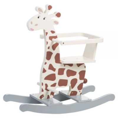 Balansoar Childhome Girafa 12-30 luni, MDF Ecru Gri