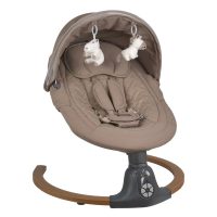 Balansoar electric, Bebe Stars, Fluffy, Cu bara cu jucarii si melodii, Pana la 9 kg, Confom cu EN12790-1-2023, EN 71-1:2014+A1:2018, EN 71-2:2020, Natural Beige