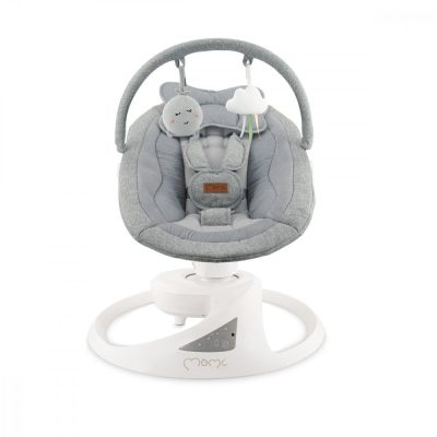 Balansoar electric pentru bebelusi Momi Pearl Grey cu sezut rotativ 360 grade