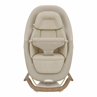 Balansoar pentru copii Maxi-Cosi Dove Pro Elegance Beige cu vibratii, tetiera reglabila, 3 pozitii de inclinare, huse detasabile, greutate admisa 15 kg